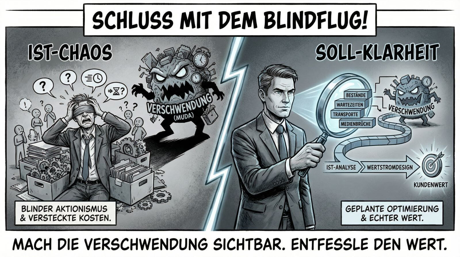 Mithilfe der Wertstromanalyse meine größten Effizienzpotenziale finden