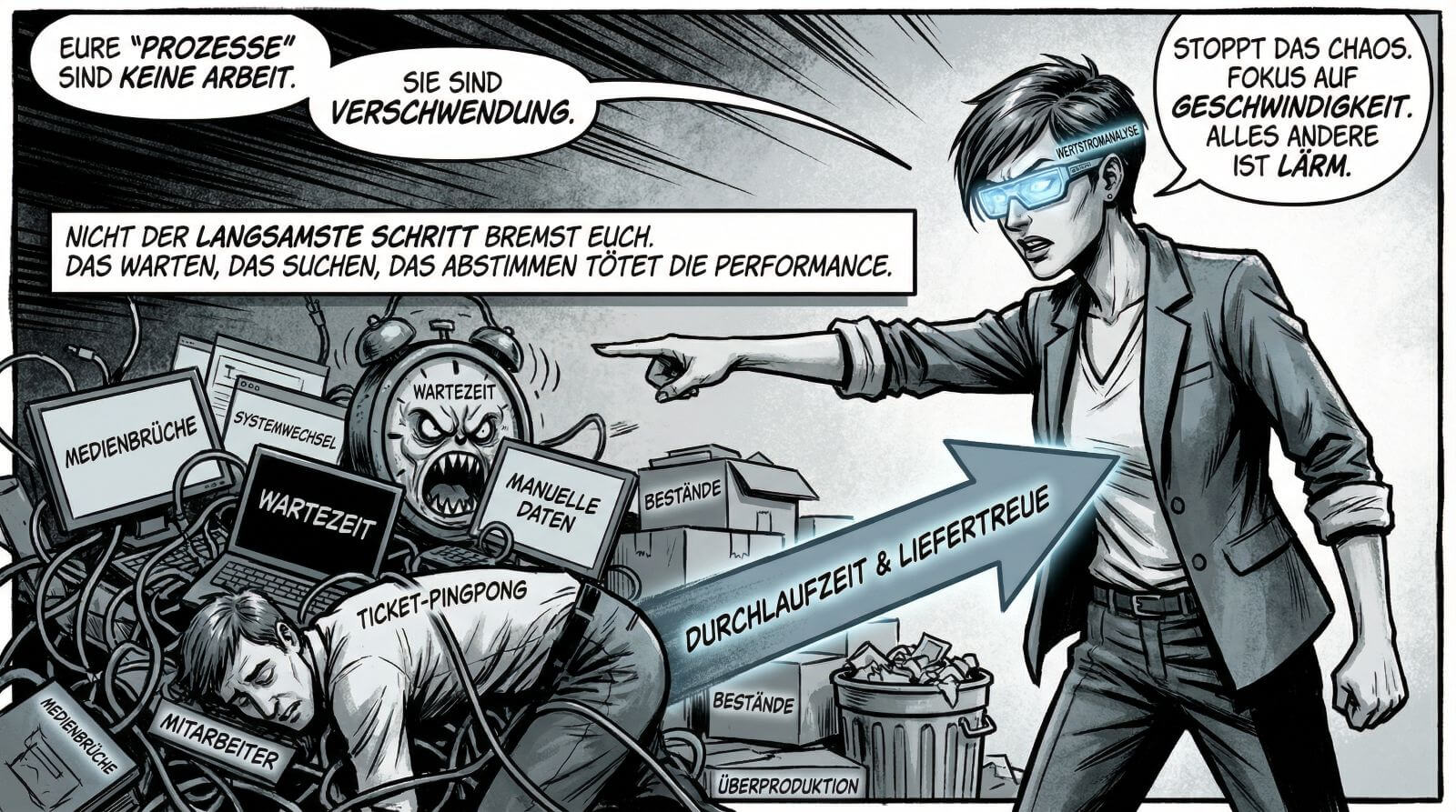 Verschwendungen erkennen in der Wertstromanalyse